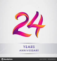 24th Years Anniversary Celebration Logotype Colorful Design
