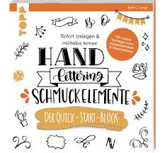 Handlettering ist moderne calligrafie, meist mit pinseln und wasserfarbe, brushpens oder finelinern. Buch Handlettering Schmuckelemente Der Quick Start Block Vbs Hobby Bastelshop
