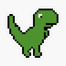 Retro Pixel Dinosaur Sticker By Bluevolcano Dinosaur Stickers Pixel Art Retro