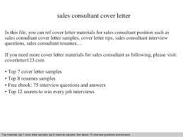 Sales Consultant Cover Letter