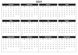 Annual Printable Calendar 2019 Calendar Printables Calendar Template 2019 Calendar