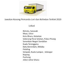 Urgent mncrik kerja pemandu lori dumper.area johor.klu ad kosong blh wassap sy 0177337417.urgent mncrik kerja pemandu lori. Kerja Kosong Driver Lori Jawatan Kosong Pemandu Lori Pelbagai Negeri Driver Applikasi Ini Disediakan Secara Percuma Sakhcha