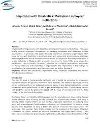The americans with disabilities act of 1990 (ada) is the federal law which prohibits discrimination against persons with disabilities. Pdf Employees With Disabilities Malaysian Employers Reflections