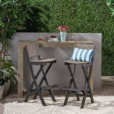 Outdoor lounge chairs outdoor dining chairs. Bay Isle Home Tammy Folding Acacia Wood 31 5 Patio Bar Stool Reviews Wayfair