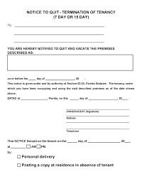 There are, in general, three different types of eviction notices that you may receive if you have violated some part of your lease agreement or rental contract. Free Florida Notice To Quit Termination Of Tenancy 7 Day Or 15 Day Pdf Template Form Download