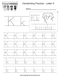 letter k writing practice worksheet free kindergarten english worksheet for kids