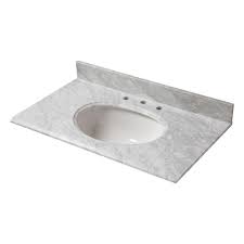 31 In X 22 In Stone Effects Vanity Top In Cascade Seo3122com Cs At The Home Depot White Sink Vanity Top Cultured Marble Vanity Tops