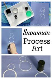 Snowman Art Painting With Circles Pre K Pages Preschool Art Projects Process Art Preschool Preschool Art Activities