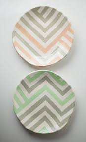 Grey Peach Zag Dish Etsy Hand Painted Ceramics Pottery Painting Designs Ceramic Painting