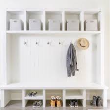 Mudroom Necessities Storage Hooks And A Bench Designed By Shari Lerner Built By Jordyndev1 Phot Mudroom Laundry Room Mud Room Storage Room Storage Diy