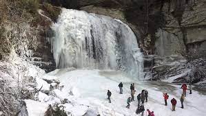Looking glass falls is one of north carolina's most popular waterfalls, given its easy, roadside access and classic waterfall beauty. Pisgah National Forest Visitors Fall Through Ice