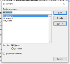 Book (side to side) — lets you print the document for binding at the side of a page, such as a book. How To Use Bookmarks In Microsoft Word Proofed S Writing Tips