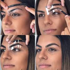 Applying eyebrow powder is a fairly simple process, as long as you know how to measure where your eyebrows begin and end, which you can do with a simple straight edge. Amazon Com Best Eyebrow Shaping Stencils Set Of 6 Plastic Reusable Stencils For Semi Permanent Microblading Tattoo Makeup Artists Shape Thicker And Fuller Brows Beauty