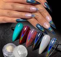 1Box Universal Clear Laser Nail Glitter Holographic Nail Powder White  Chrome Rub Pigment Shiny Glitters Dust Nail Decoratio ##24 - AliExpress 66