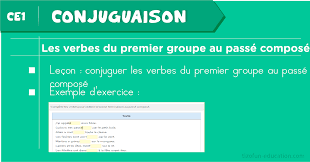 Le passé composé est un temps composé, c'est à dire qu'il se compose d'un auxiliaire et d'un participe passé (sans oublié le pronom personnel bien entendu). Lecon Et Exercices Sur Les Verbes Du Premier Groupe Au Passe Compose Conjugaison