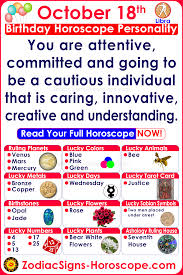 October 18 Zodiac Horoscope Birthday Personality Birthday Personality October 1 Zodiac Birthday Horoscope