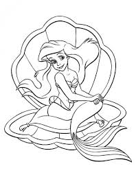 Disegni Da Colorare Principessa Disney Sirenetta In Conchiglia