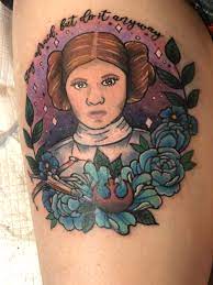 He also worked me in the same day at 9:30 pm. Princess Leia Tattoo With Carrie Fisher Quote Done By The Tattooed Lady Shop In Maryville Tn Starwars