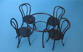 Gartenmobel Set Tisch Und 4 Stuhle Metall Schwarz Puppenhausmobel Miniatur 1 12 Stuhl Metall Puppenhausmobel Gartenmobel Sets