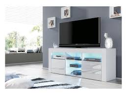 Quant aux intérieurs sobres et épurés, ils préféreront un meuble tv en verre, plus élégant. Meuble Tv Jive Blanc A Led 145 Cm Avec 2 Portes Laquees Vente De Tendance Perso Conforama