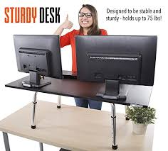 Standing desk converters, also known as desktop risers or toppers, are adjustable units that you place on top of your existing desk. Stand Steady Mega Standing Desk Stand Up Desk Topper Instantly Convert Any Surface To A Standing Desk Easy Assembly No Tools Required Largest Desk Converter 39 5 X 22 Msrp 245 Pricepulse