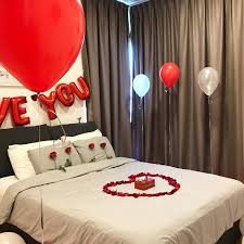 Birthday Decorations For Her At Home Create A Romantic Valentine S Day Bedroom Using Your 5 Senses Fun Home Design Romantic Room Decoration Romantic Room Surprise Birthday Room Decorations
