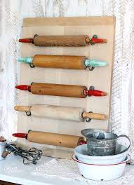 Easy Diy Rolling Pin Wall Art Kitchen Decor Wall Art Kitchen Wall Decor Rolling Pin Display