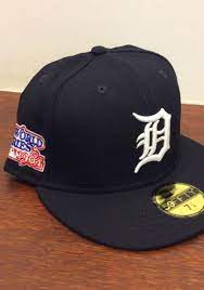 New Era Detroit Tigers Mens Navy Blue Qt World Series Side Patch 59fifty Fitted Hat In 2021 Fitted Hats Mens Navy Detroit Tigers