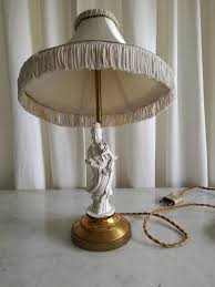 Antique Chinoiserie Lamp Mid Century Porcelain Bronze Figural Table Lamp 1930c Asian Lamps Chinoiserie Furniture Chinese Lights