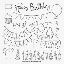 Baixe Elementos Bonitos Do Aniversario Gratuitamente Birthday Doodle Doodle Lettering Bullet Journal Ideas Pages