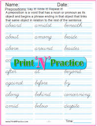 List Of Prepositions And Preposition Worksheets