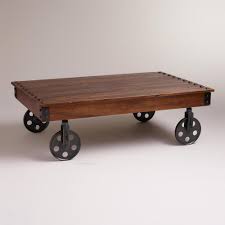 I found this stunning world market coffee table and knew i could use. Rivet Iron Wheels And Large Wood Coffee Table Old Fashioned Tub Pine Production Industrial Metal Style Metal Wagon Wheel Metal Wheelmetal Shopping Cart Wheels Aliexpress