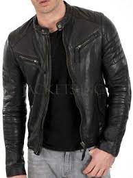 Novye Muzhskie Iz Naturalnoj Ovchiny Kozhanaya Kurtka Chernaya Pritalennaya Bajkerskaya Kurtka B54 Ebay Leather Jacket Fitted Biker Jacket Lambskin Leather Jacket
