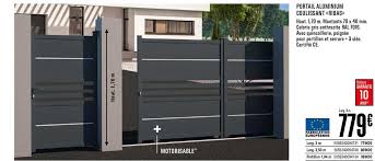 Portail coulissant 3 50m motorisé. Offre Portail Aluminium Coulissant Ribas Chez Brico Depot