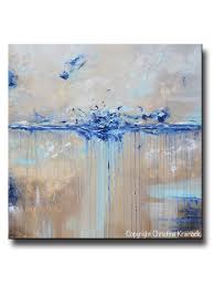 Aqua is an extremely versatile color scheme. Original Art Abstract Painting Navy Blue White Grey Coastal Wall Decor Contemporary Art By Christine