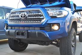 2016 2021 Toyota Tacoma 32 Lower Bumper Hidden Led Light Bar Kit Toyota Tacoma Led Light Bars Bar Lighting
