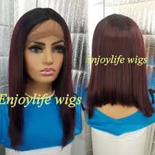 Asymmetrical human hair lace front wig