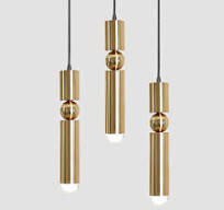 Modern Pendant Lights Chandelier Cylinder Pipe Golden