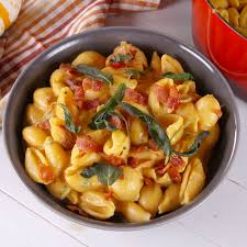 Pumpkin Bacon Mac Cheese Is Fall In A Bowl Video Recipe Video Mac And Cheese Bacon Mac And Cheese Food
