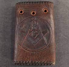 Vintage Masonic Leather Car Key Case Masonic Vintage Leather Emblems