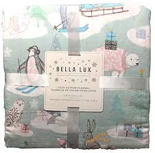 180 gsm cotton 3 piece flannel sheet set, twin black friday special. Bella Lux Winter Animals Flannel Twin Size Christmas Sheet Set 100 Cotton Penguins Polar Bears Bunnies Foxes Green Blue Grey Pink White Trees Presents Buy Online In Guam At Guam Desertcart Com