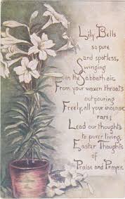 Lily Bells So Pure 1900s Antique Postcard Easter Thoughts Easter Sabbath Poem Lily Flower Prayer Sandford Card Co Used Ephemera Obscura Collection Lily Flower Antique Postcard White Lily Flower