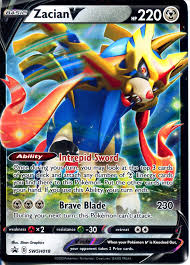 Zacian V Pokemon Card In 2020 Pokemon Pokemon Cards Holo