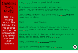It's actually very easy if you've seen every movie (but you probably haven't). Christmas Movie Quotes Game With Answers