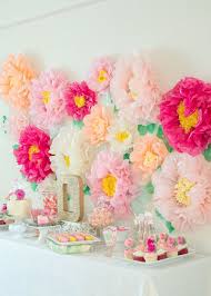 Birthday Table Decoration Ideas With Flowers Garden Party First Birthday With The Ultimate Flower Backdrop Birthday Flowers Paper Floral Backdrop Party Decorations