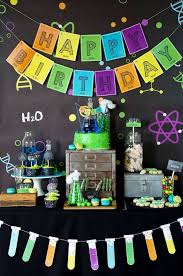 Science Birthday Party Ideas Photo 1 Of 23 Science Birthday Party Ideas Science Themed Party Science Party Decorations
