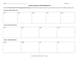 Choice b and d's sentence structure is too simple and choice b's answer is incorrect based on the. Lewis Structure Worksheet 1