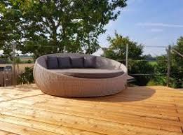 Relaxinsel Bordeaux Garten Gartenmuschel Sonneninsel Polyrattan