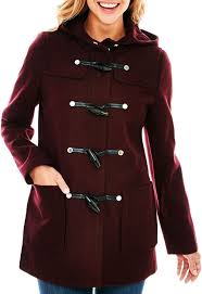 225 Liz Claiborne Wool Blend Hooded Toggle Coat Tall Coat Toggle Coat Clothes