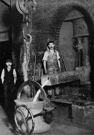 Two Men Working In An Iron Foundry Vintage Iron Black And White Photographs Black And White Pictures